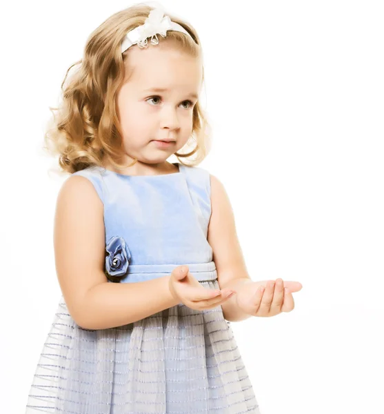 Little girl wearing blue dress — Stock Photo, Image