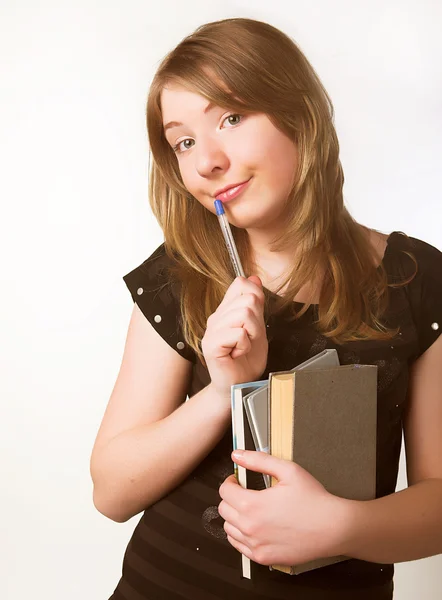 Young girl with books. — Stock Photo, Image