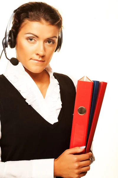 Retrato de mujer trabajadora de servicio al cliente —  Fotos de Stock