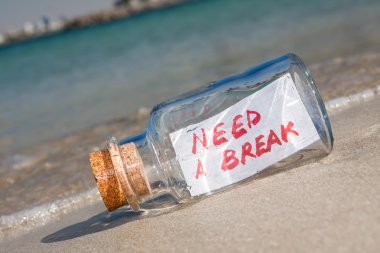 tatil ve stres kavramı. metin mesajı 