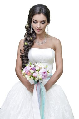 gelin buketi beyaz arka plan üzerinde ile