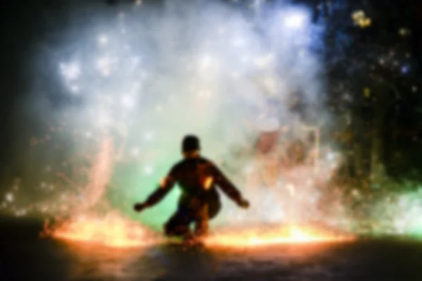 Fire show amazing at night — Stock Photo, Image