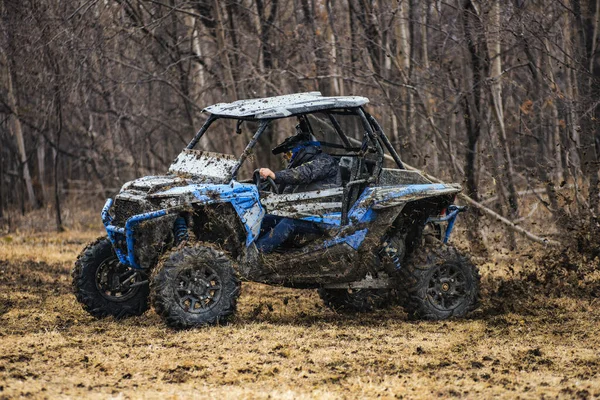 ATV adventure. Buggy extreme ride on dirt track. UTV — Stock Photo, Image