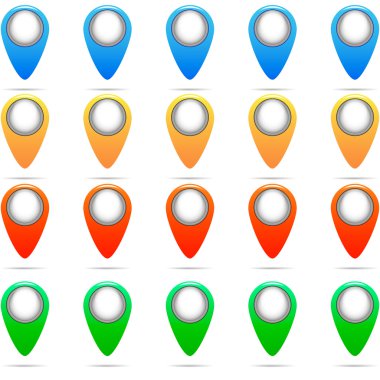 Renkli iğne vektör kümesi