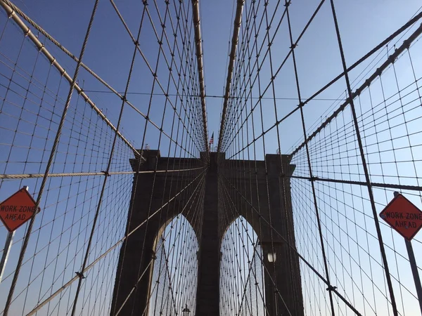 Brooklyn Bridge à New York, États-Unis — Photo