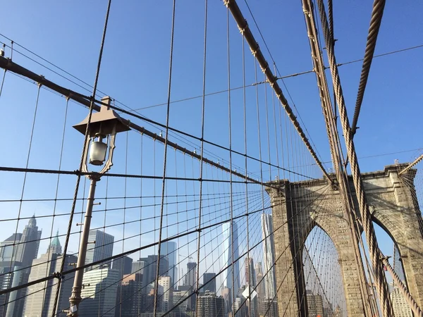 Beroemde Brooklyn Brug in Nyc, Verenigde Staten. — Stockfoto