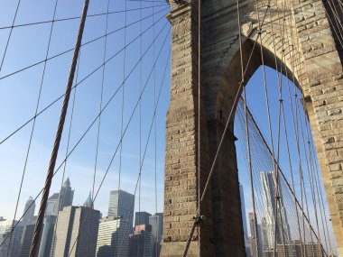 Ünlü Brooklyn Köprüsü Nyc, ABD.