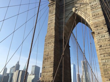 Ünlü Brooklyn Köprüsü Nyc, ABD.