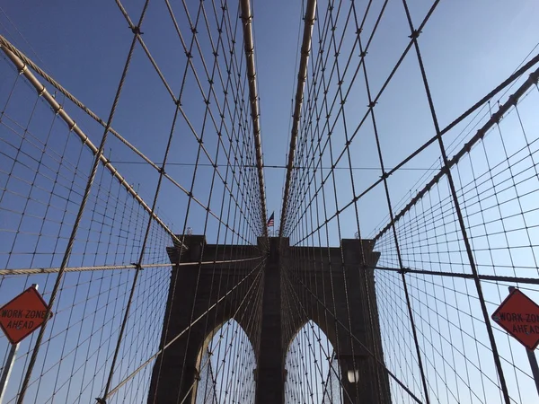 Brooklyn Bridge à New York, États-Unis — Photo