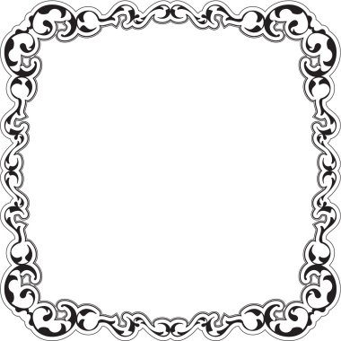 Vintage süslü girdap sanat çerçeve