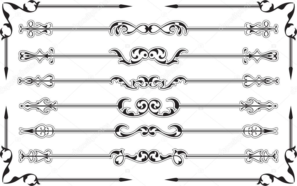 Drawing tracery victorian divide set