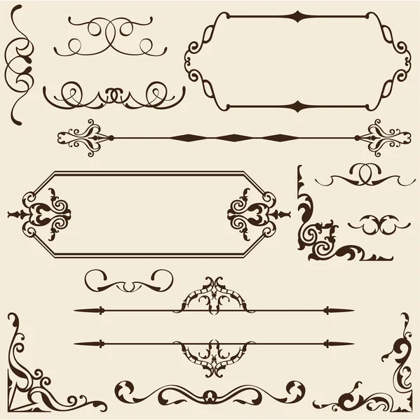 Victoriaanse swirl set — Stockvector