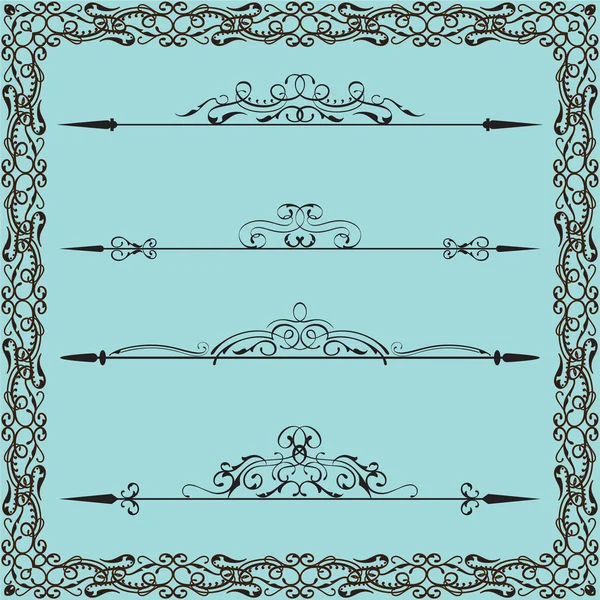 Vintage divide rulers — Stock Vector