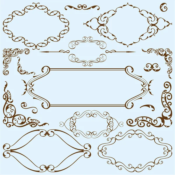 Victorian art ornament set — Stock Vector