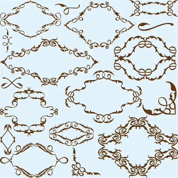 巴洛克式一整套精细元素 — 图库矢量图片