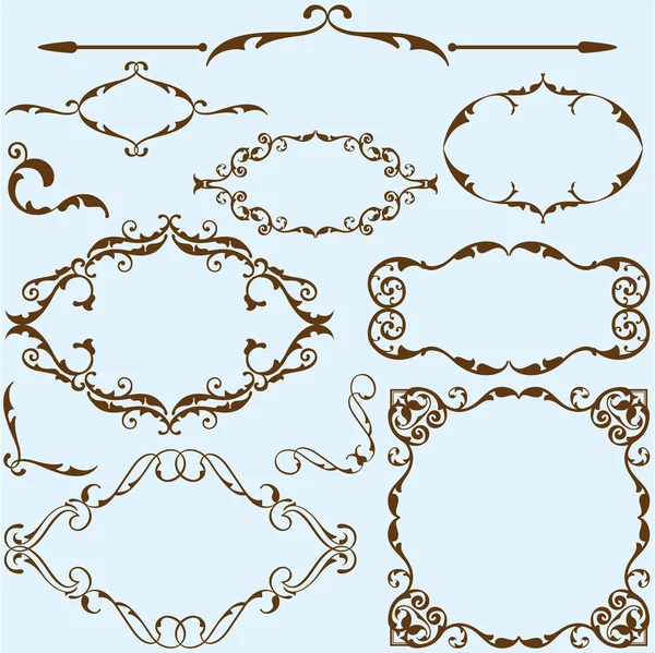 Ensemble d'éléments fins vintage — Image vectorielle