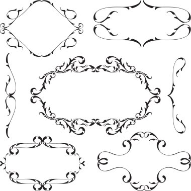 Victorian design elements set