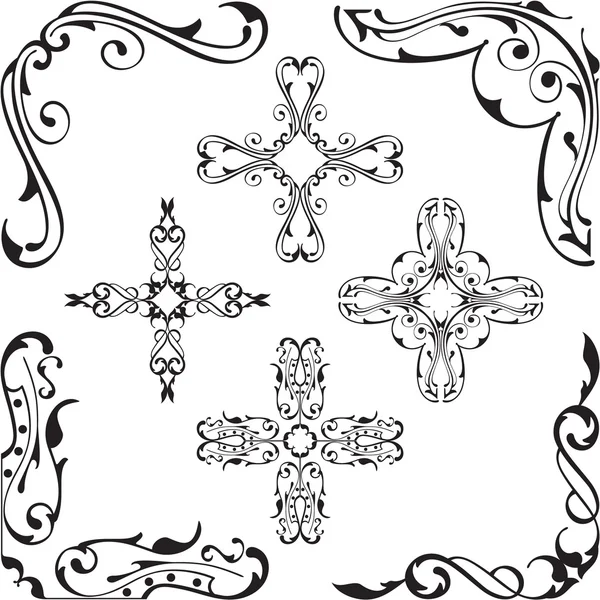 Ornament baroque corners — Stock Vector