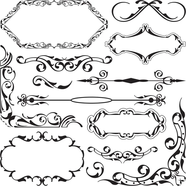 The baroque swirll set — Stock Vector