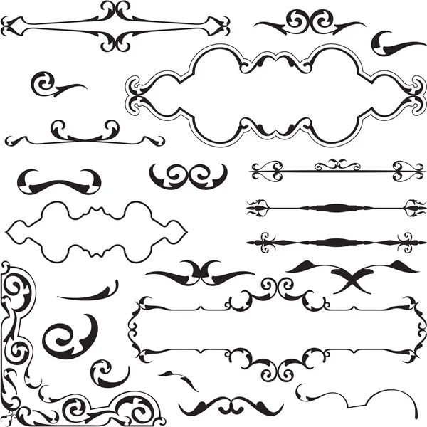 Zestaw elementów kwiecisty sztuka baroku Wektory Stockowe bez tantiem