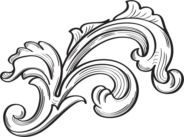 Acanthus scroll blad — Stockvector