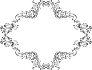 Kıvırcık güzel ornement sanat çerçeve