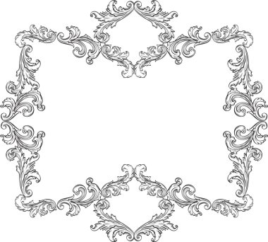 Kıvırcık ornement çerçeve