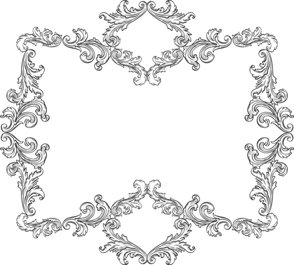 Gekrulde ornement frame — Stockvector