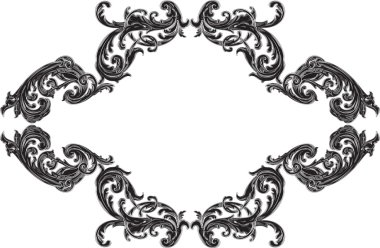 Acanthus ile Barok siyah çerçeve