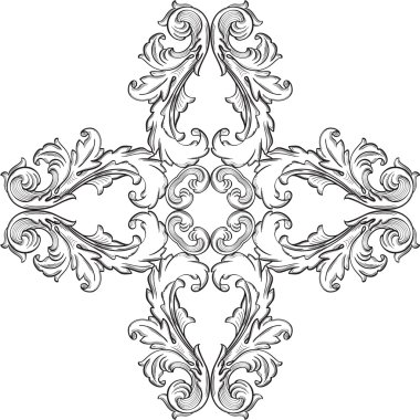 Barok rozet süslü iyi öğesi
