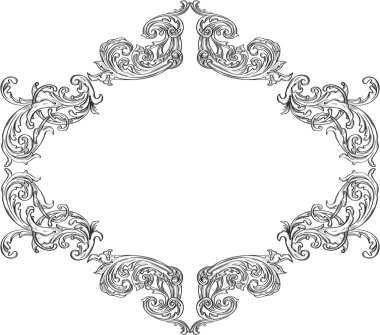 Süslü acanthus güzel süsleme çerçeve