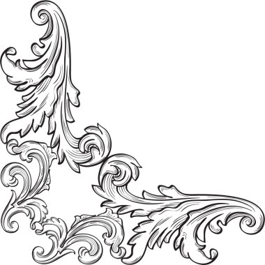 The corner with nice acanthus leaf clipart