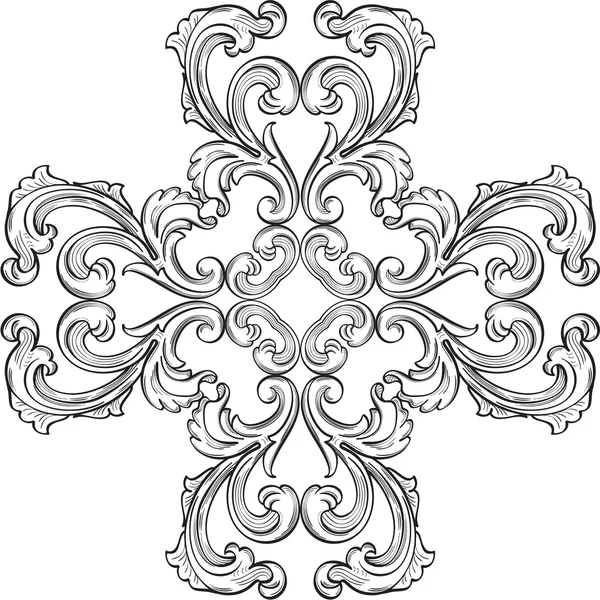 Elément de rosette baroque — Image vectorielle