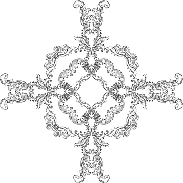 Modèle de rosette baroque — Image vectorielle