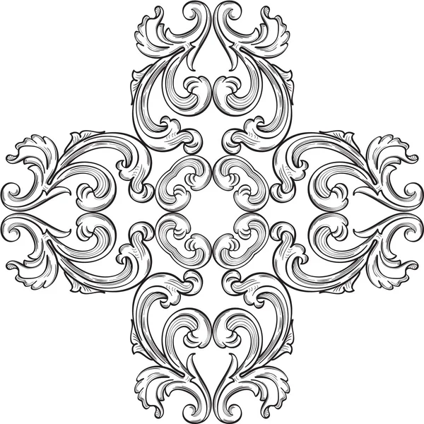 L'élément de rosette baroque — Image vectorielle