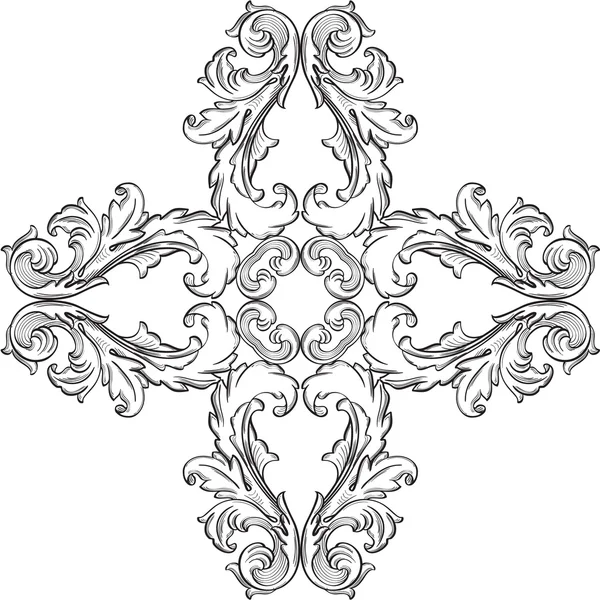 Roseta barroca ornamentado elemento fino Gráficos De Vetores