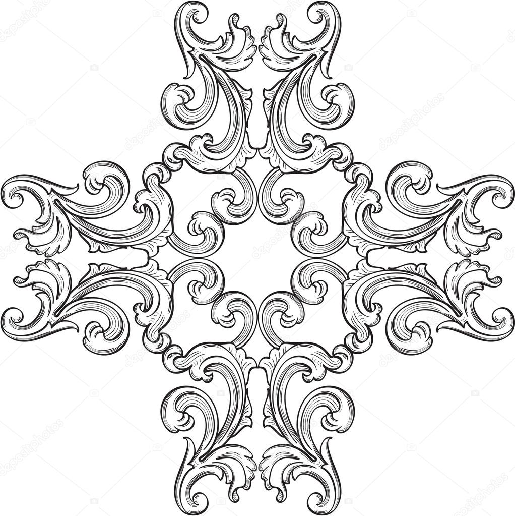 The baroque rosette art element