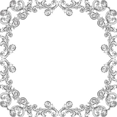 Vintage Barok kare güzel sayfa