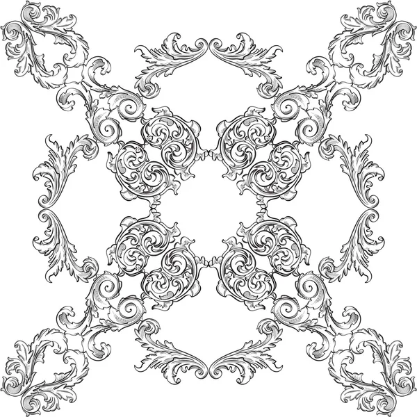 维多利亚时代的巴洛克式花环艺术 — 图库矢量图片