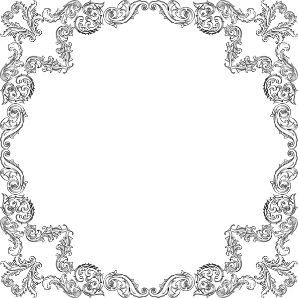 Vintage baroque beau cadre d'art carré — Image vectorielle