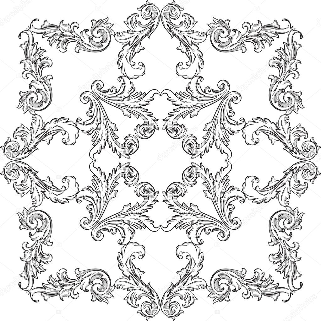 Vintage baroque nice rosette art element