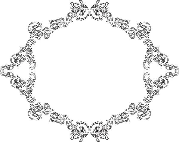 Baroque fine greeting frame — Stock Vector