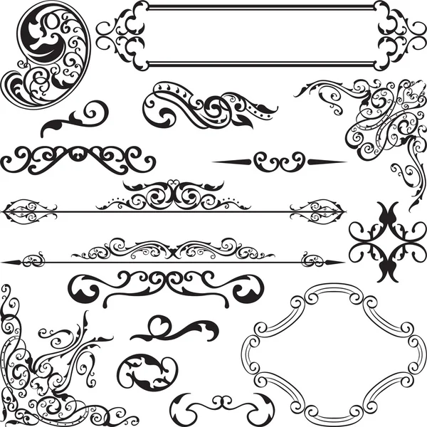 Conjunto barroco ornamentado — Vector de stock