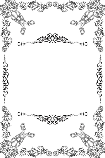 Retro art sierlijke groet frame — Stockvector