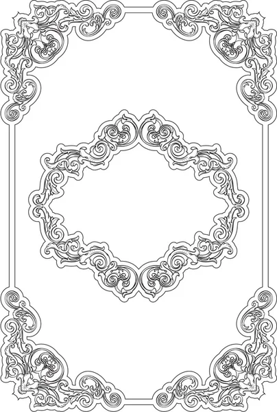 Retro fine bordure tourbillon — Image vectorielle
