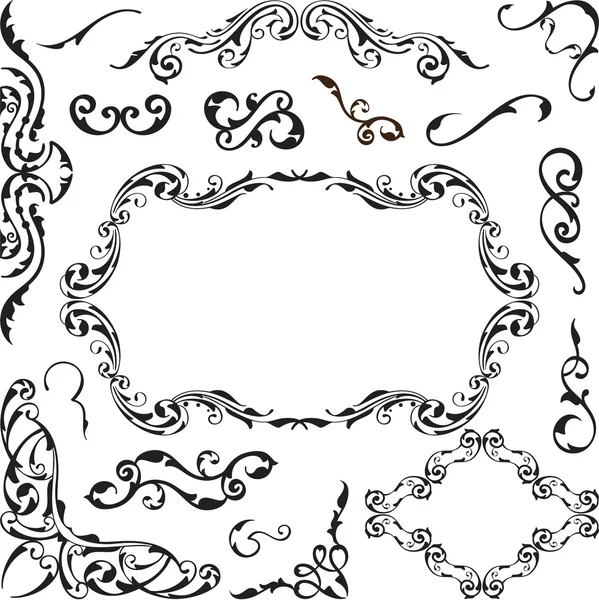 Vintage ornate set — Stock Vector