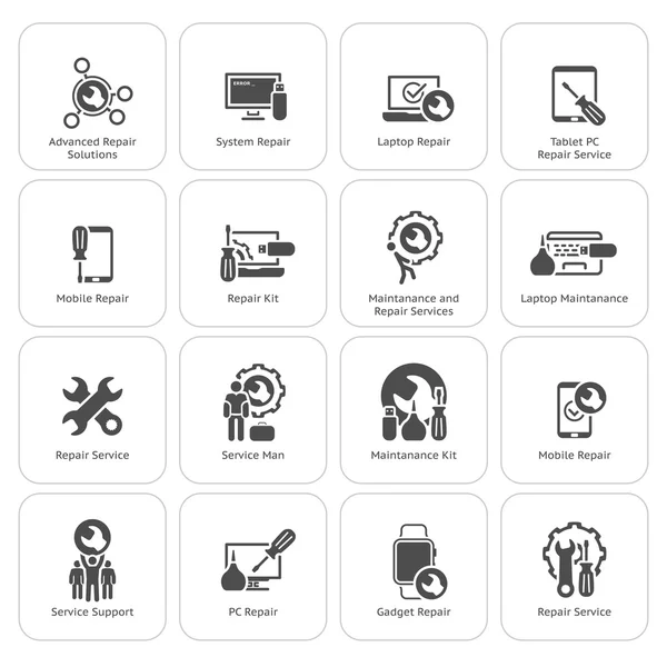 Conjunto de iconos de servicio y mantenimiento de reparación . — Archivo Imágenes Vectoriales