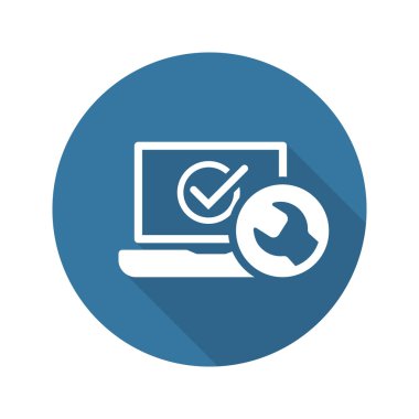 Dizüstü Onarım simgesi. Düz tasarım.