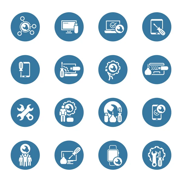 Reparatieservice en onderhoud Icons Set. — Stockvector