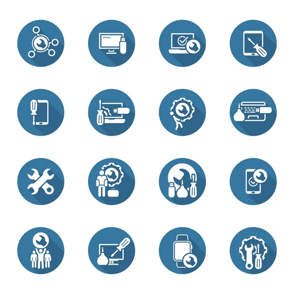 Reparatieservice en onderhoud Icons Set. — Stockvector